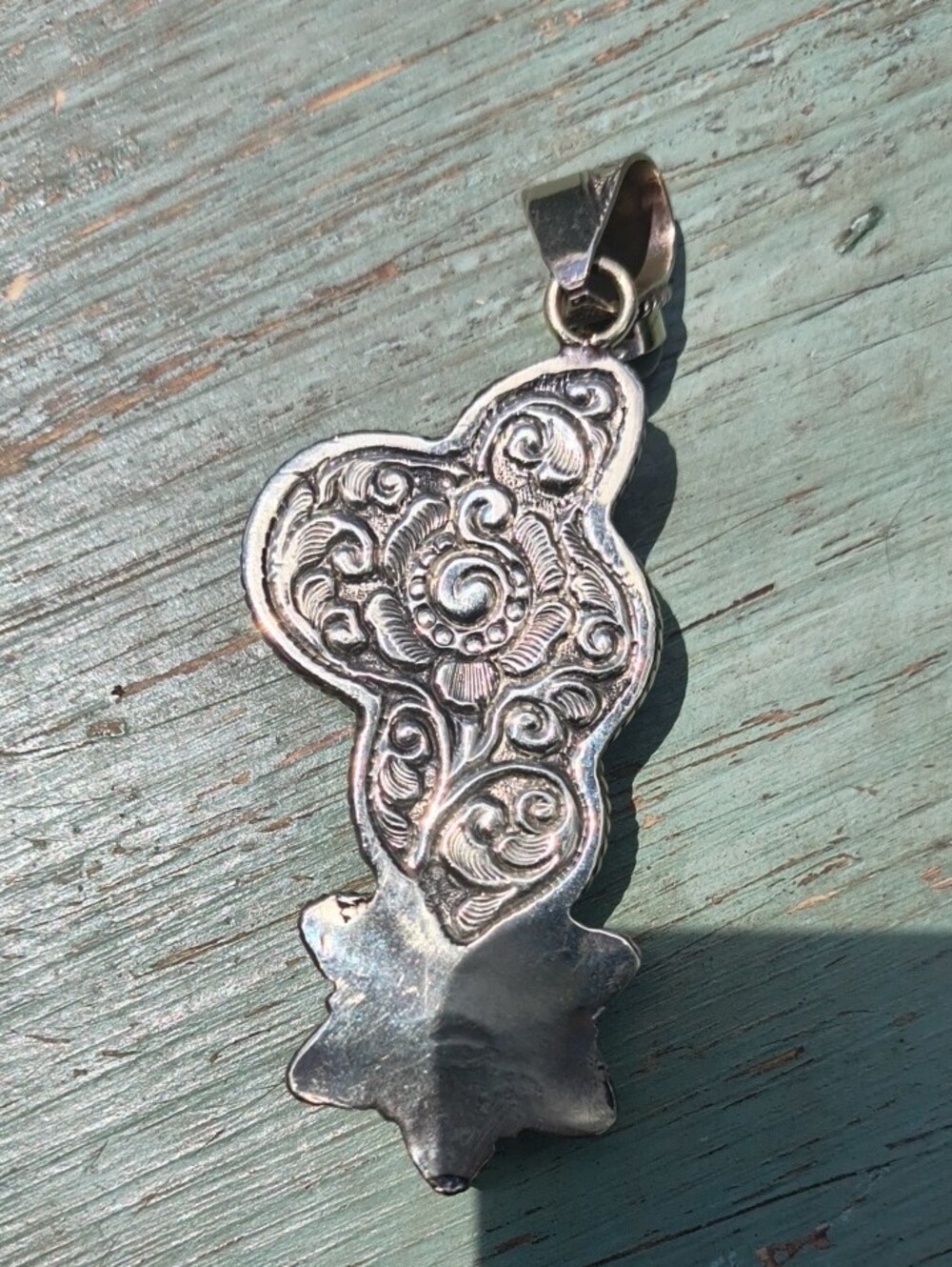 GORGEOUS HUGE STATEMENT Labradorite Snake Tibetan Silver Pendant Boho Chic Goth - Picture 3 of 11